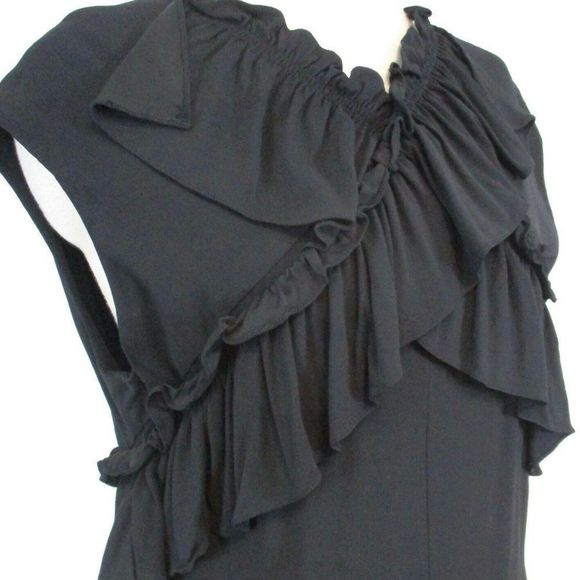 Marni Black Ruffle sleeveless little black Dress 44 US 8 10 very good condition - Picture 3 of 5
